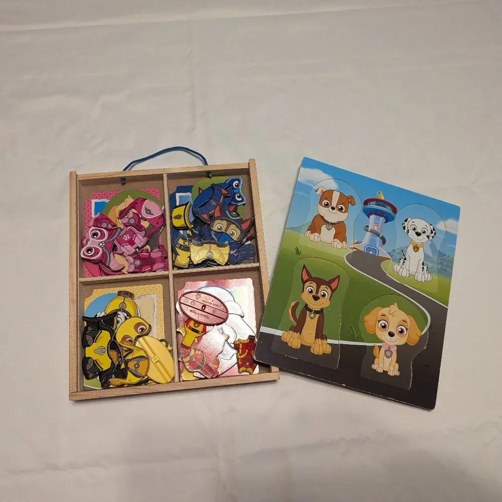 Paw Patrol Puzzle, by Melissa & Doug, and a plush Chase